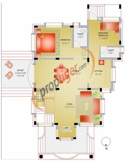 Runwal Song of Life County (3BHK+3T (2,311 sq ft)   Servant Room 2311 sq ft)