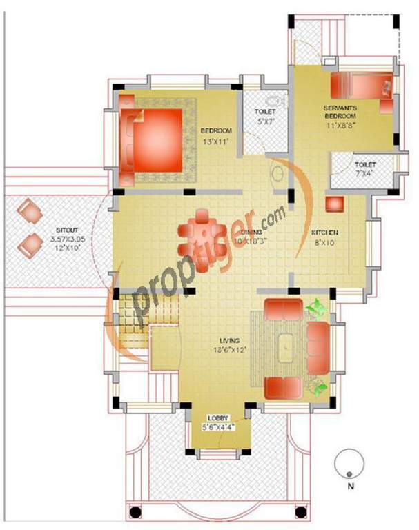 Runwal Song of Life County (3BHK+3T (2,311 sq ft) Servant Room 2311 sq ft)