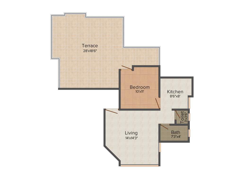 Avishkar Ganga Heights (1BHK+1T (883 sq ft) 883 sq ft)