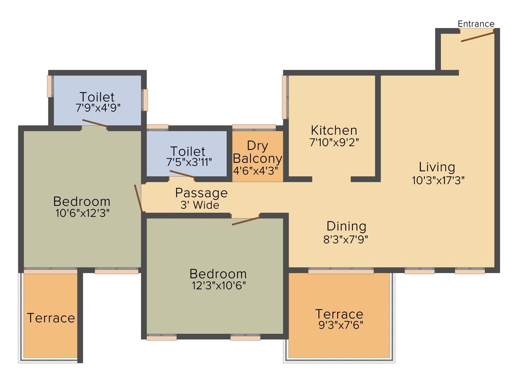 Nilharsh Dwarka (2BHK+2T (1,127 sq ft) 1127 sq ft)