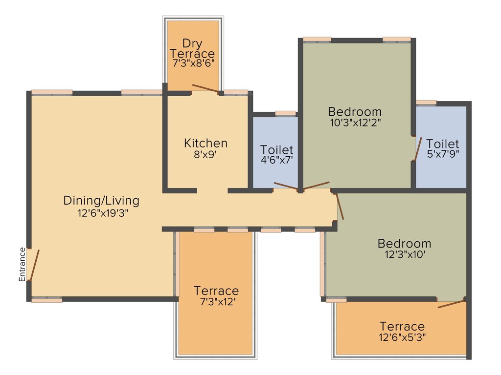 Nilharsh Dwarka (2BHK+2T (1,235 sq ft) 1235 sq ft)