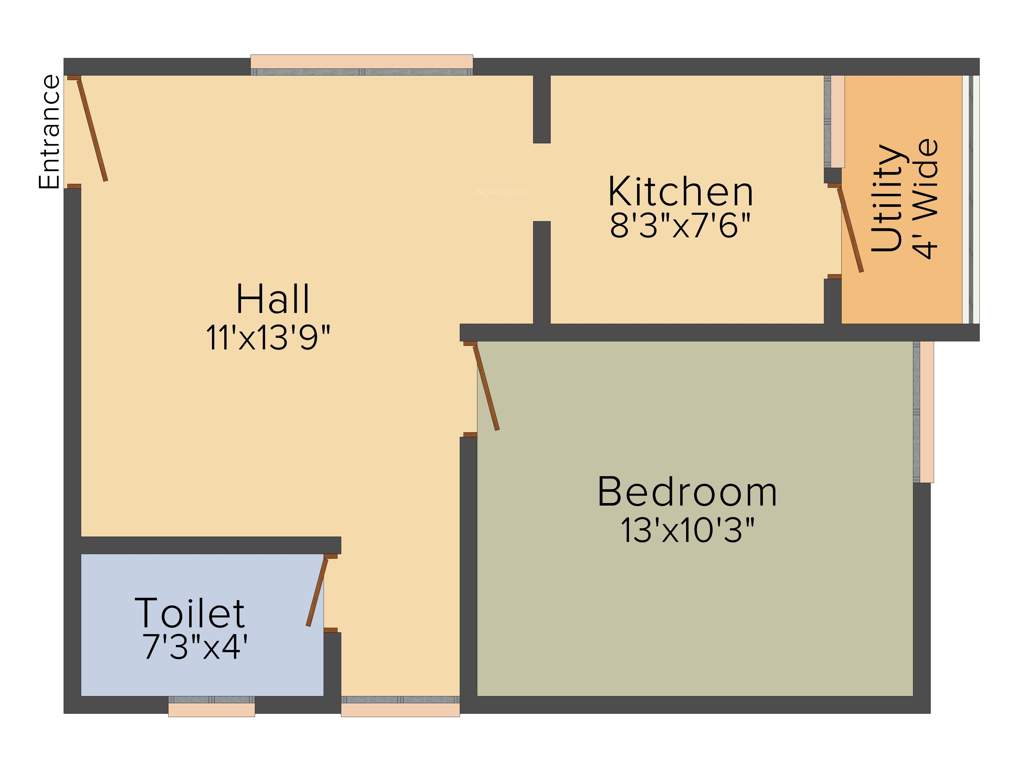 DEC Sukriti Apartment (1BHK+1T (623 sq ft) 623 sq ft)