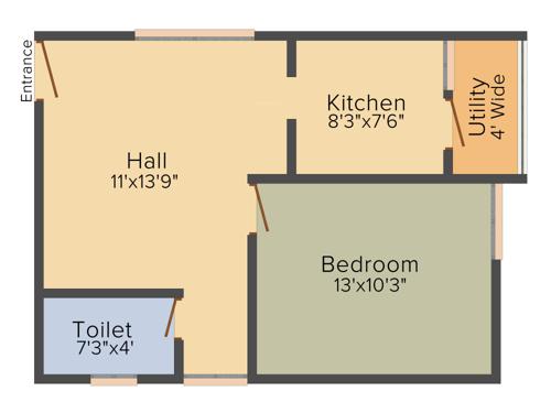 DEC Sukriti Apartment (1BHK+1T (623 sq ft) 623 sq ft) DEC Sukriti Apartment (1BHK+1T (623 sq ft) 623 sq ft)