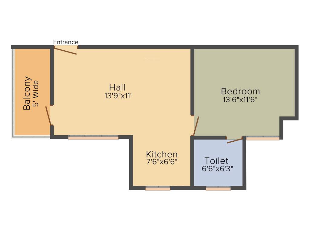 DEC Sukriti Apartment (1BHK+1T (709 sq ft) 709 sq ft)