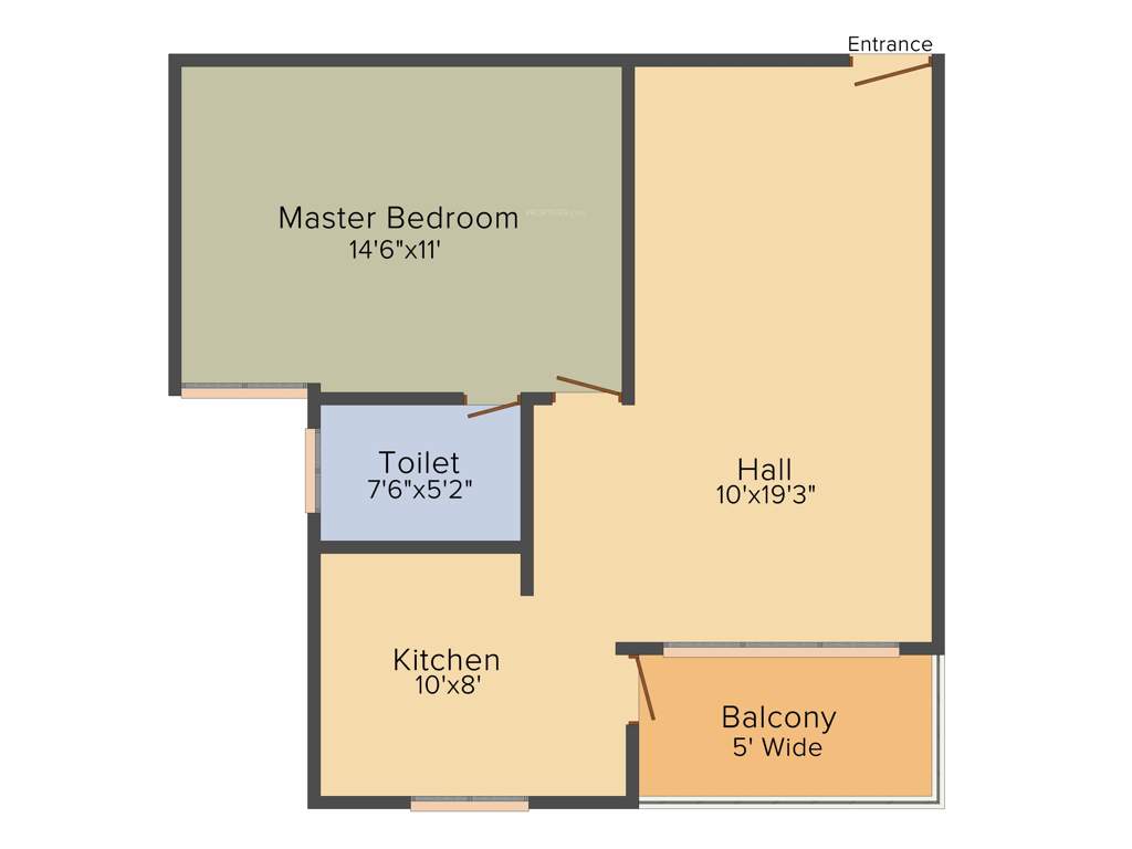 DEC Sukriti Apartment (1BHK+1T (740 sq ft) 740 sq ft)