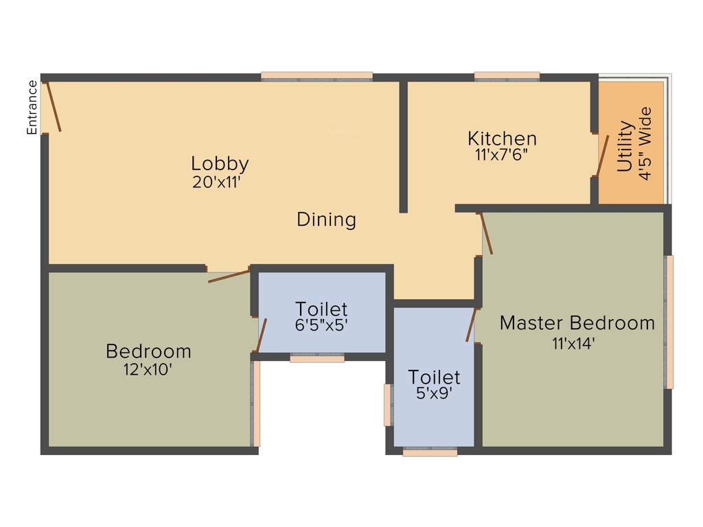 DEC Sukriti Apartment (2BHK+2T (1,010 sq ft) 1010 sq ft)