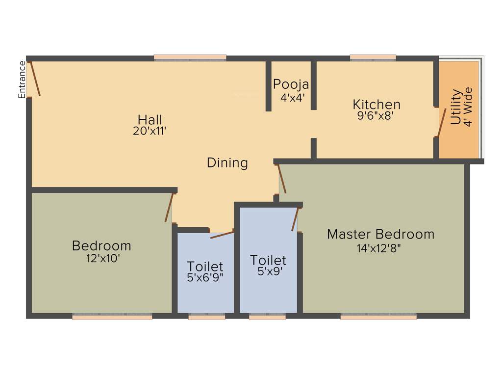 DEC Sukriti Apartment (2BHK+2T (1,073 sq ft) + Pooja Room 1073 sq ft)