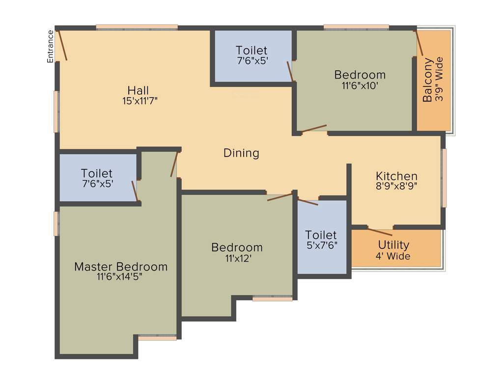 DEC Sukriti Apartment (3BHK+3T (1,350 sq ft) 1350 sq ft)