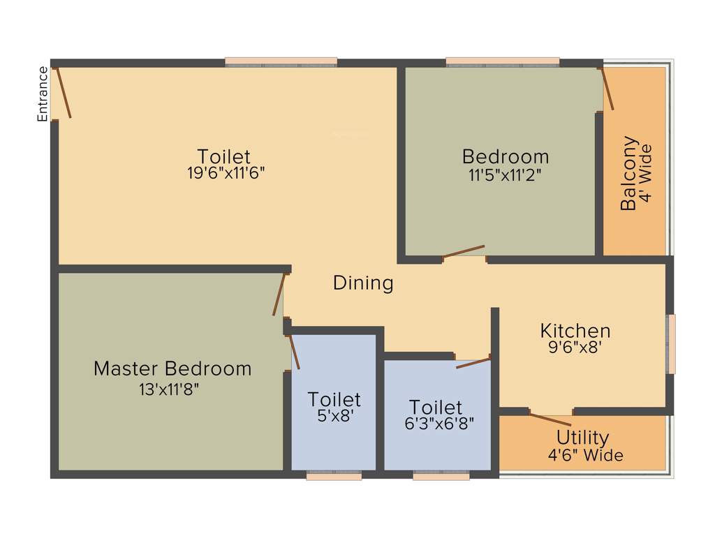 DEC Sukriti Apartment (2BHK+2T (1,100 sq ft) 1100 sq ft)