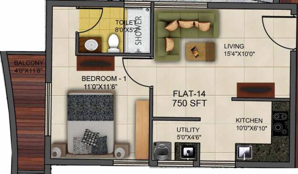Kritan Ira (1BHK+1T (750 sq ft) 750 sq ft)