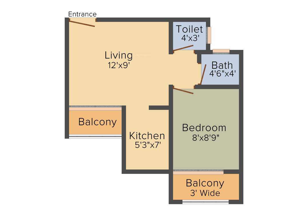 Dharti Future City (1BHK+1T (435 sq ft) 435 sq ft)