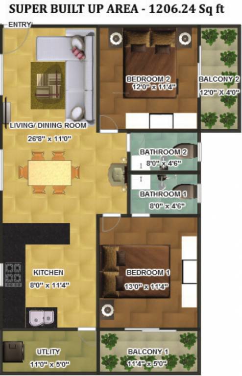 Ashrith Group RR Residency (2BHK+2T (1,206 sq ft) 1206 sq ft) Ashrith Group RR Residency (2BHK+2T (1,206 sq ft) 1206 sq ft)