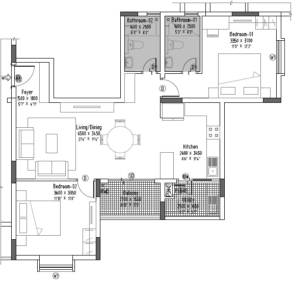 Renaissance Renaissance Reserva (2BHK+2T (786.42 sq ft) 786.42 sq ft) Renaissance Renaissance Reserva (2BHK+2T (786.42 sq ft) 786.42 sq ft)