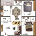 Vishwanadh Vishwanadh Avenues (2BHK+2T (1,130 sq ft) + Pooja Room 1130 sq ft)