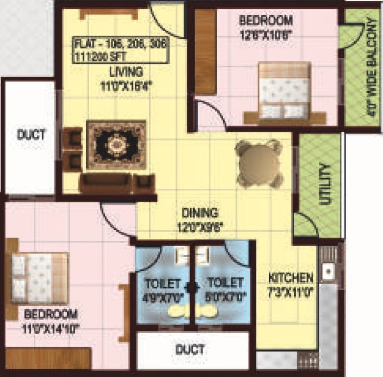Ashrith Ashrith Serenity (2BHK+2T (1,112 sq ft) 1112 sq ft)