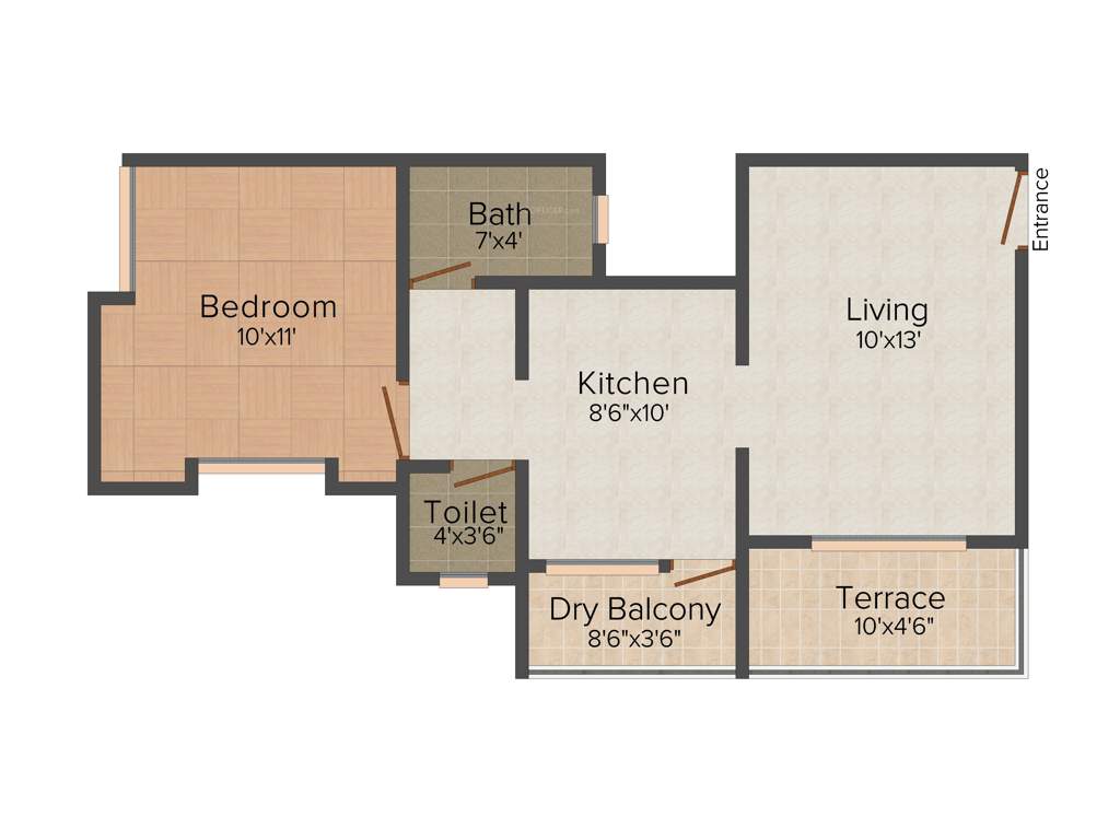Rays Lake Homes (1BHK+1T (632 sq ft) 632 sq ft)