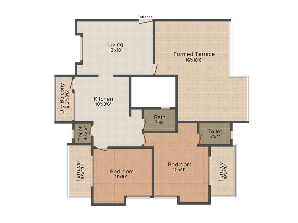 Rays Lake Homes (2BHK+2T (1,209 sq ft) 1209 sq ft)