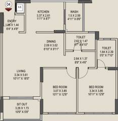 Pride Enchanta II (2BHK+2T (1,195 sq ft) 1195 sq ft) Pride Enchanta II (2BHK+2T (1,195 sq ft) 1195 sq ft)