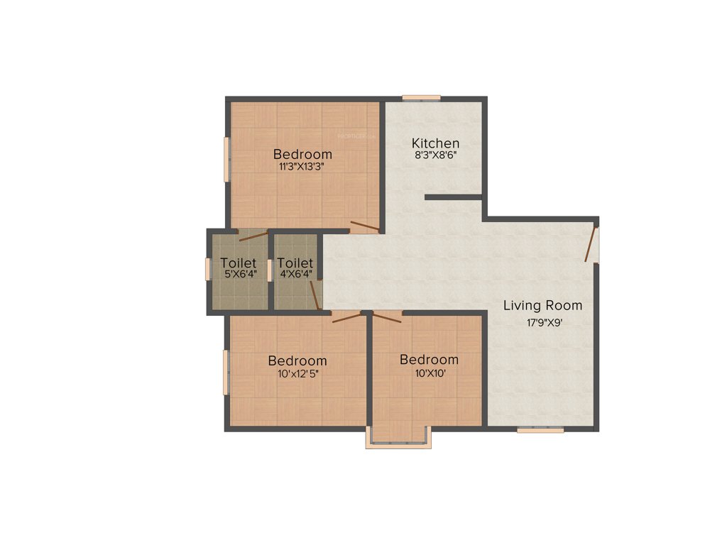 Four Hampton Square (3BHK+2T (1,084 sq ft) 1084 sq ft)