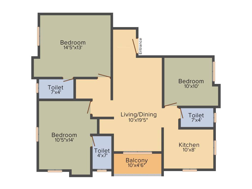 Prabha Sudharshana (3BHK+3T (1,306 sq ft) + Pooja Room 1306 sq ft)