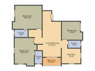 Prabha Sudharshana (3BHK+3T (1,306 sq ft) + Pooja Room 1306 sq ft) Prabha Sudharshana (3BHK+3T (1,306 sq ft) + Pooja Room 1306 sq ft)