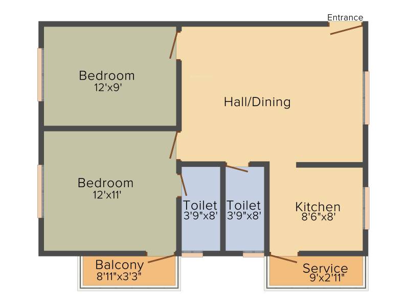 Le Moksha (2BHK+2T (900 sq ft) 900 sq ft)