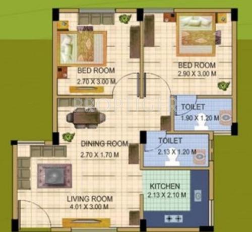 Kataria Eco City (2BHK+2T (825 sq ft) 825 sq ft)