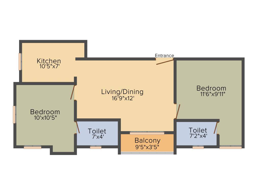 Prabha Grace (2BHK+2T (811 sq ft) 811 sq ft) Prabha Grace (2BHK+2T (811 sq ft) 811 sq ft)