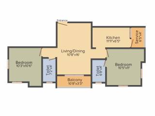 Prabha Grace (2BHK+2T (858 sq ft) 858 sq ft) Prabha Grace (2BHK+2T (858 sq ft) 858 sq ft)