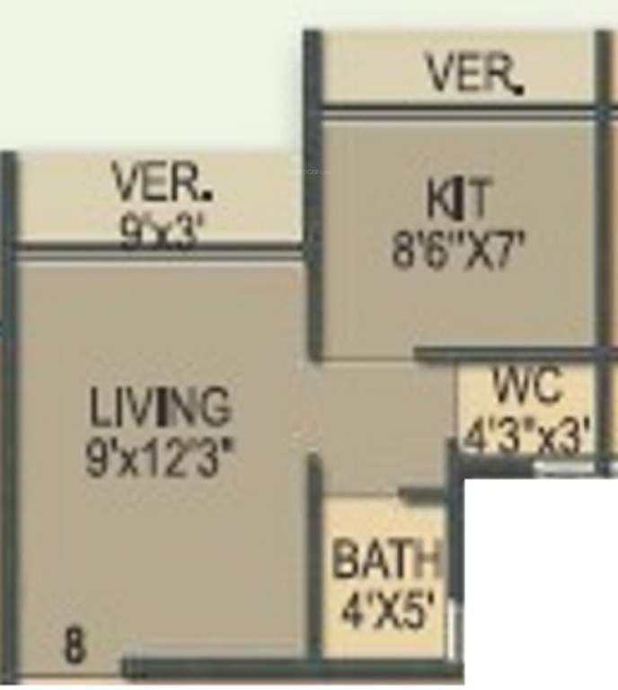 Space Space Hill Crest (1RK+1T (415 sq ft) 415 sq ft)