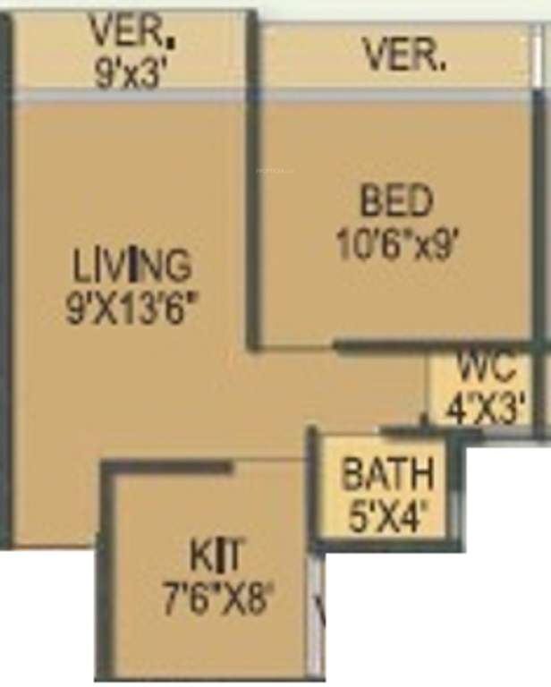Space Space Hill Crest (1BHK+1T (630 sq ft) 630 sq ft)