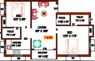 Prabha Baskar (2BHK+2T (830 sq ft) + Pooja Room 830 sq ft)
