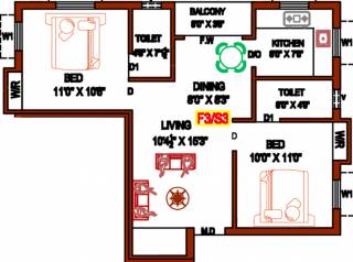 Prabha Baskar (2BHK+2T (834 sq ft) + Pooja Room 834 sq ft)