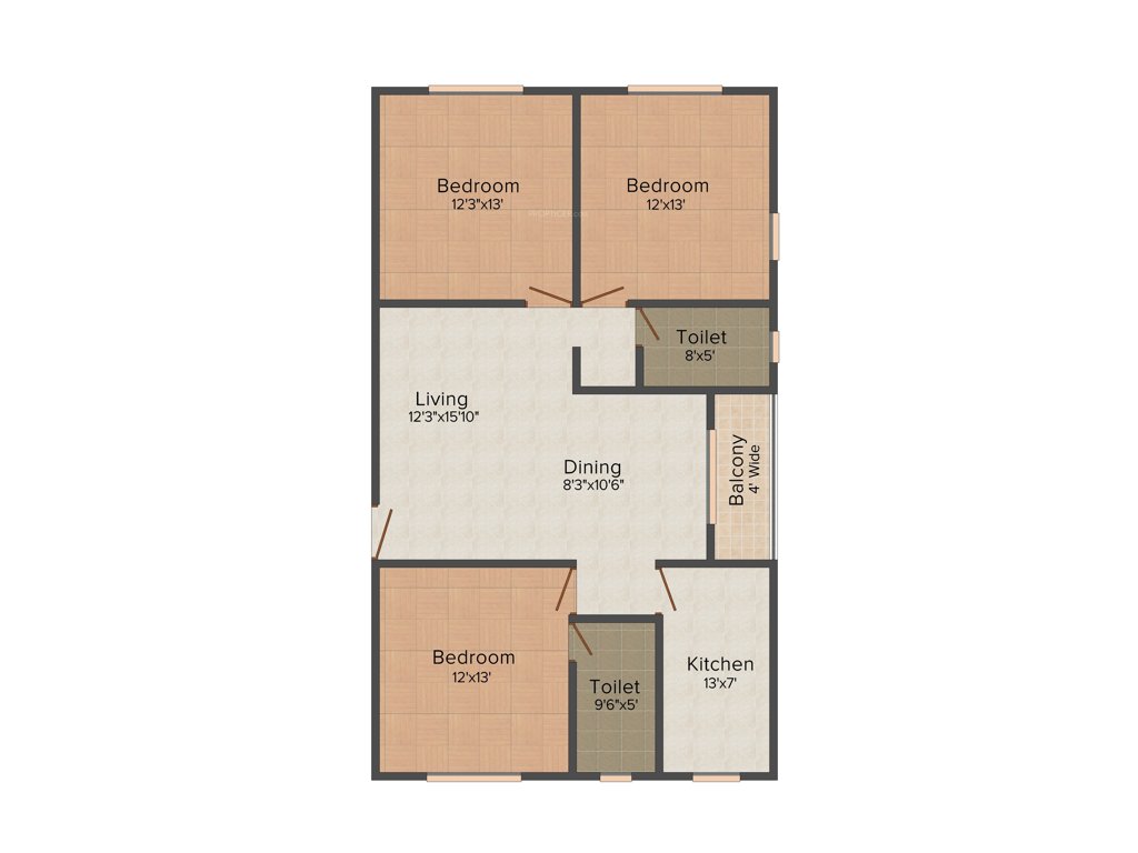 Rajat Boulevard (3BHK+2T (1,548 sq ft) 1548 sq ft)