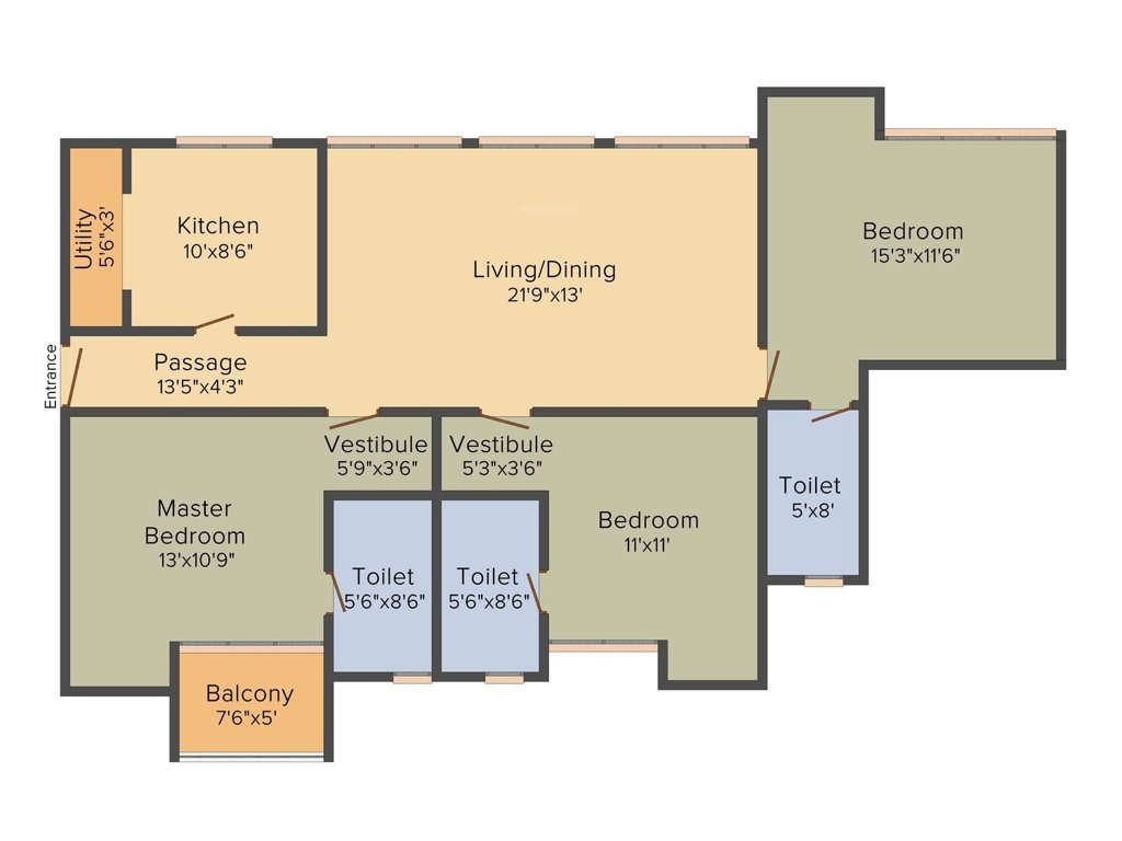 Mani Vista (3BHK+3T (1,801 sq ft) 1801 sq ft)