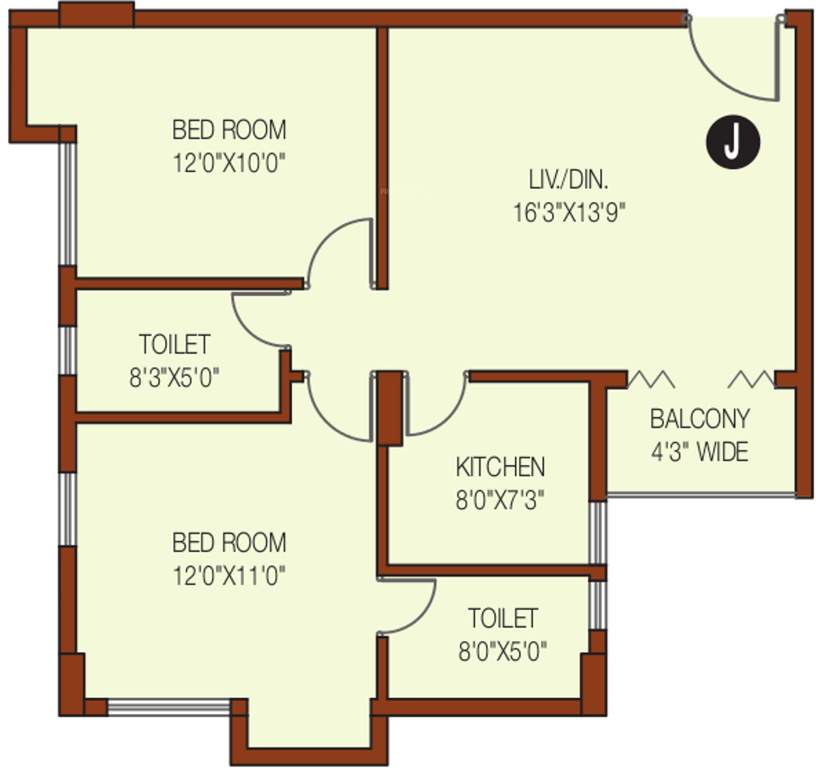 Unimark Riviera (2BHK+2T (1,028 sq ft) 1028 sq ft)