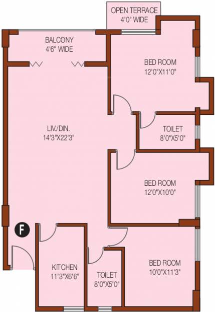 Unimark Riviera (3BHK+2T (1,479 sq ft) 1479 sq ft)