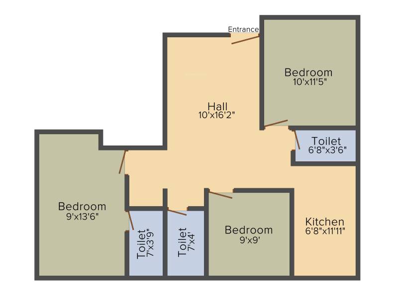 VGK Brindavan (3BHK+3T (994 sq ft) 994 sq ft)