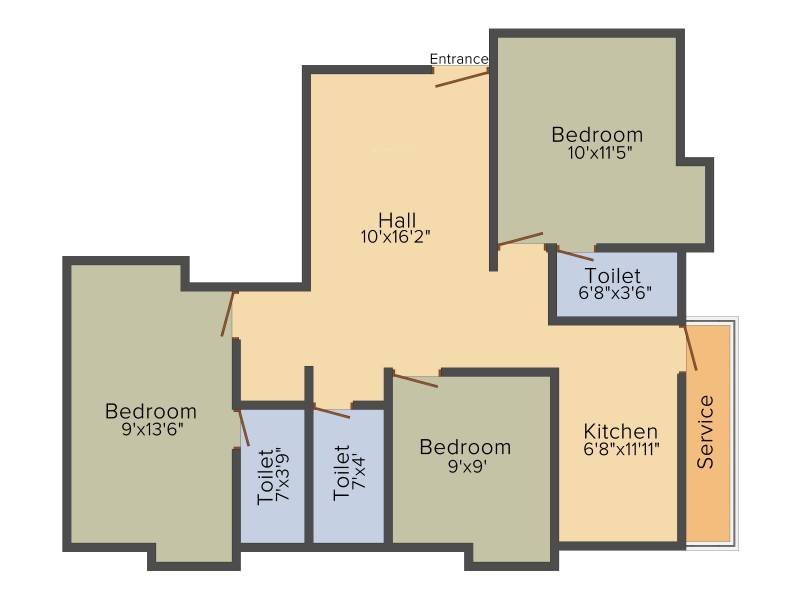 VGK Brindavan (3BHK+3T (1,048 sq ft) 1048 sq ft)