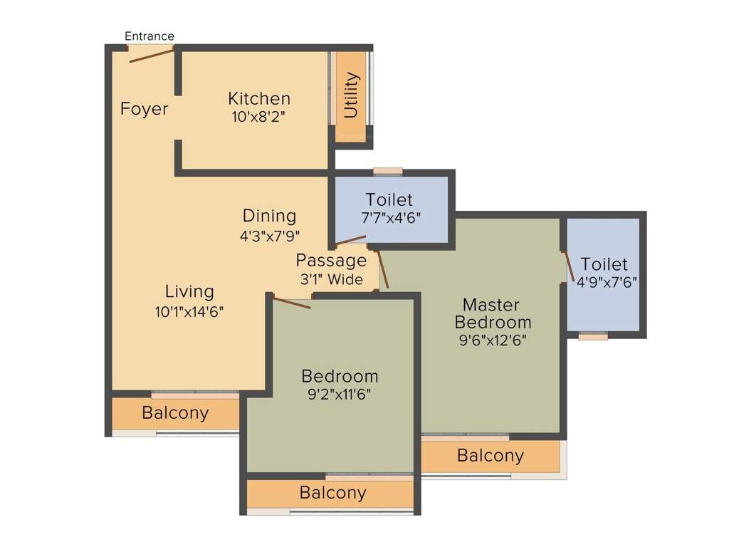 Runwal Pearl Apartments (2BHK+2T (1,095 sq ft) 1095 sq ft)