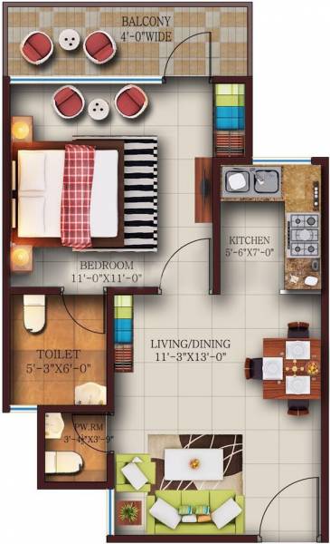 Kingson The Home (1BHK+2T (565 sq ft) 565 sq ft) Kingson The Home (1BHK+2T (565 sq ft) 565 sq ft)