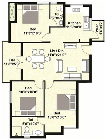 Shirdi Whitefield Maximum (3BHK+3T (1,324 sq ft) 1324 sq ft) Shirdi Whitefield Maximum (3BHK+3T (1,324 sq ft) 1324 sq ft)