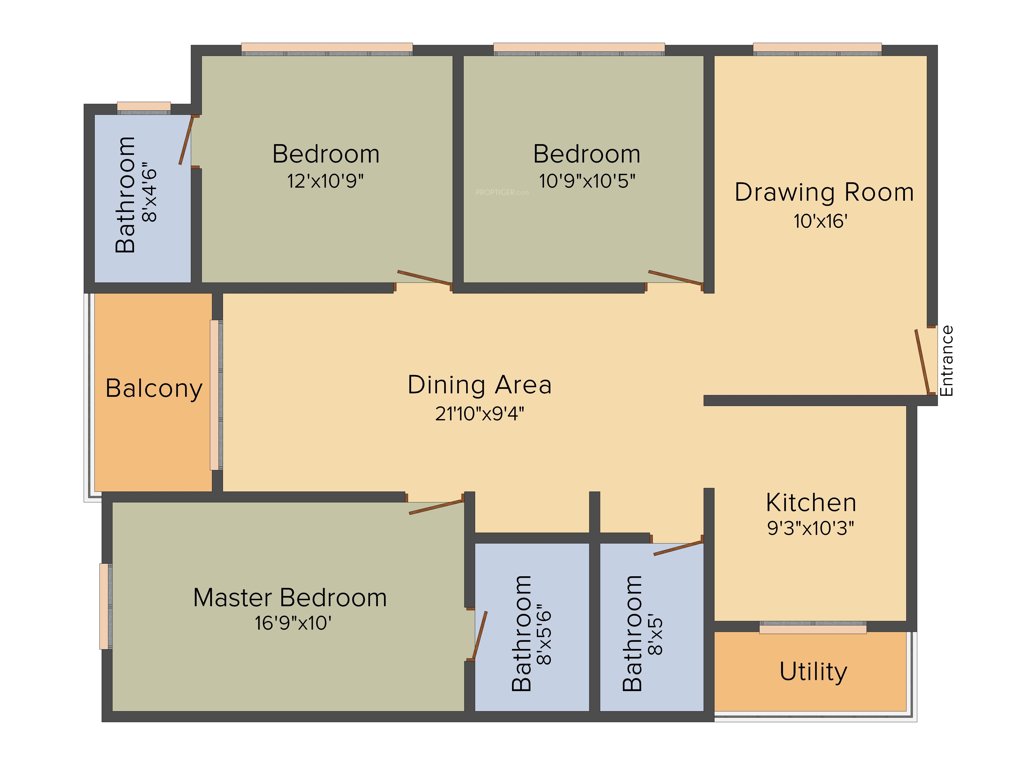 MR Serene View (3BHK+3T (1,550 sq ft) 1550 sq ft)