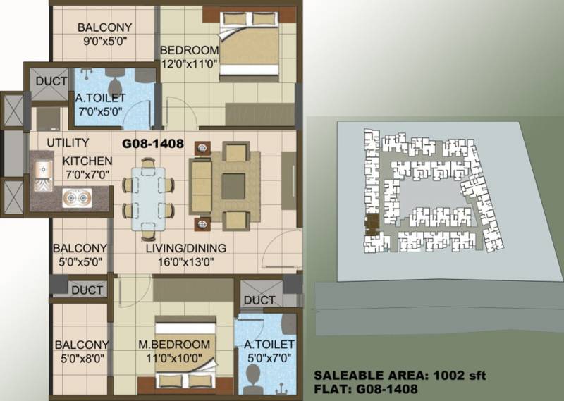 Sowparnika The Columns (2BHK+2T (1,002 sq ft) 1002 sq ft)