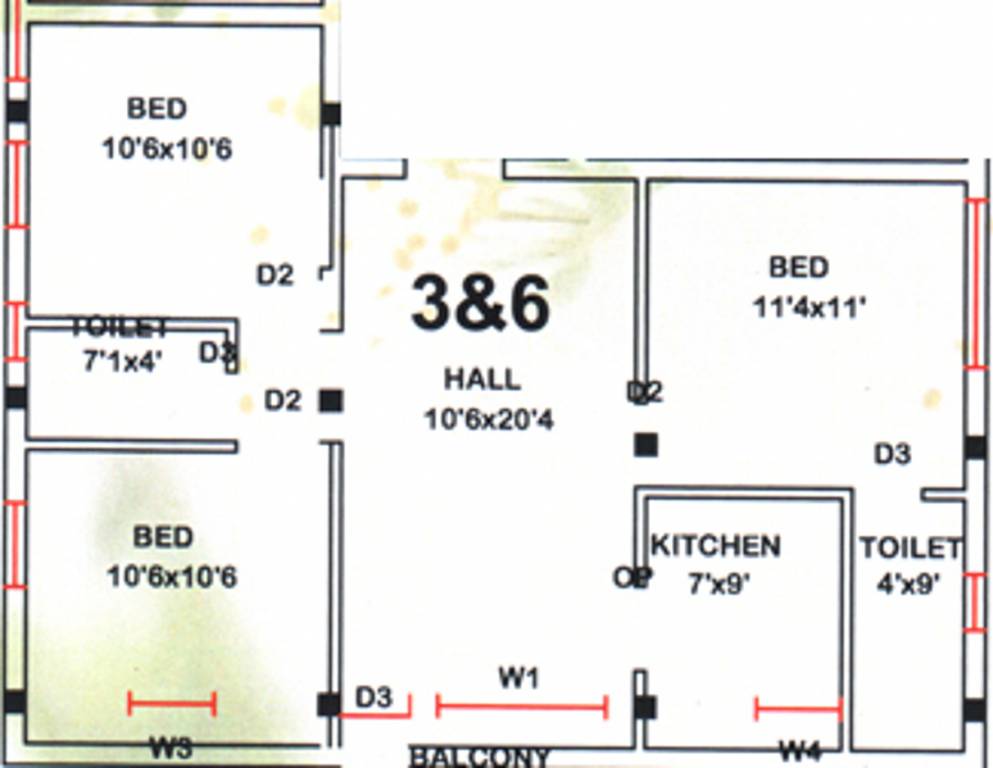 Dream Anugraha (3BHK+2T (1,135 sq ft) 1135 sq ft) Dream Anugraha (3BHK+2T (1,135 sq ft) 1135 sq ft)