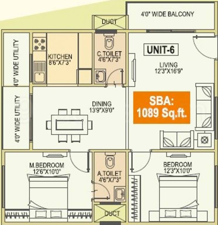 Metrotech Forest View (2BHK+2T (1,089 sq ft) 1089 sq ft) Metrotech Forest View (2BHK+2T (1,089 sq ft) 1089 sq ft)