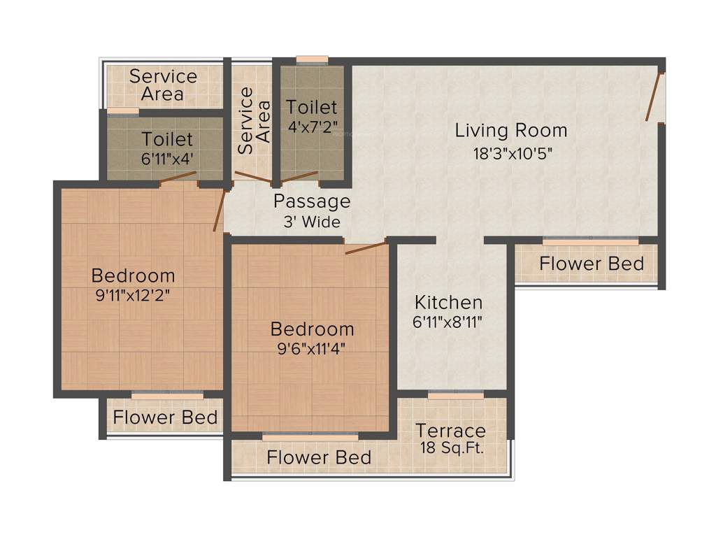 Shree Heritage (2BHK+2T (1,047 sq ft) 1047 sq ft)