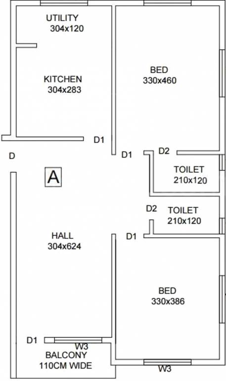Krishna Chirag (2BHK+2T (1,150 sq ft) 1150 sq ft)