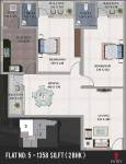 Sapthavarna Builders Sayoojyam Regency (2BHK+2T (1,358 sq ft) 1358 sq ft)