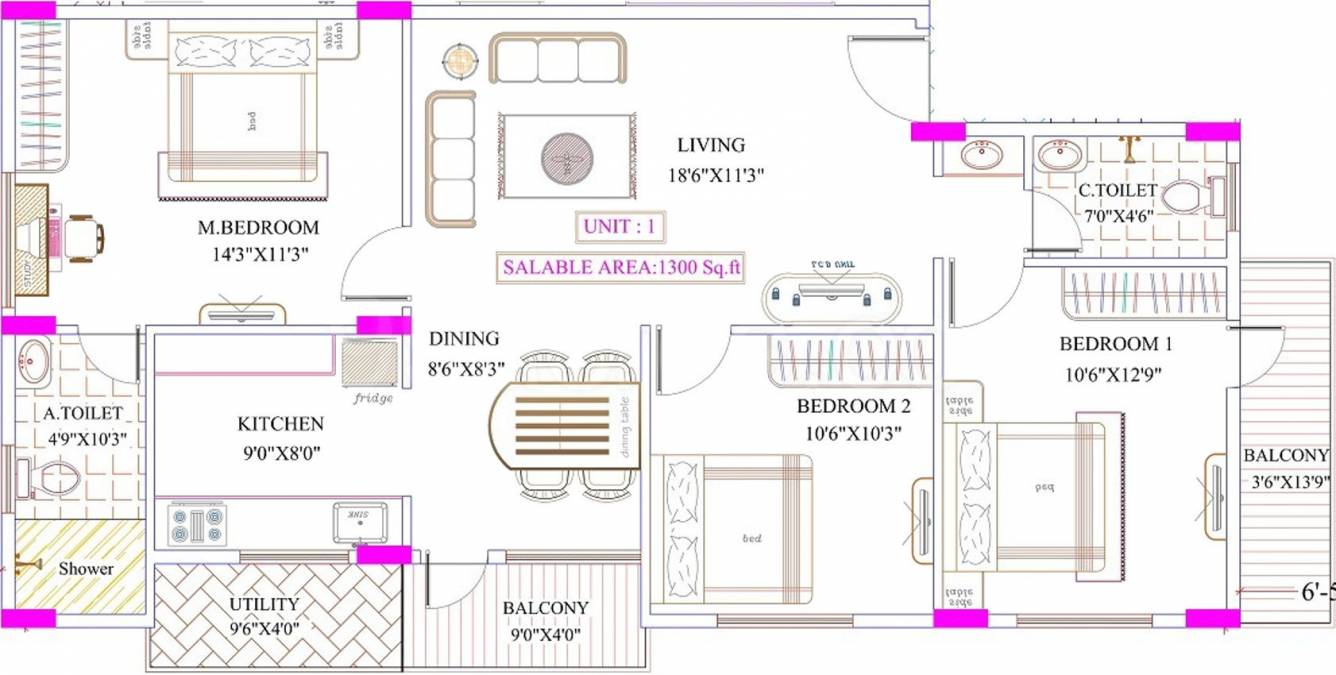 Shivaganga Shivaganga Omkar (3BHK+2T (1,300 sq ft) 1300 sq ft)